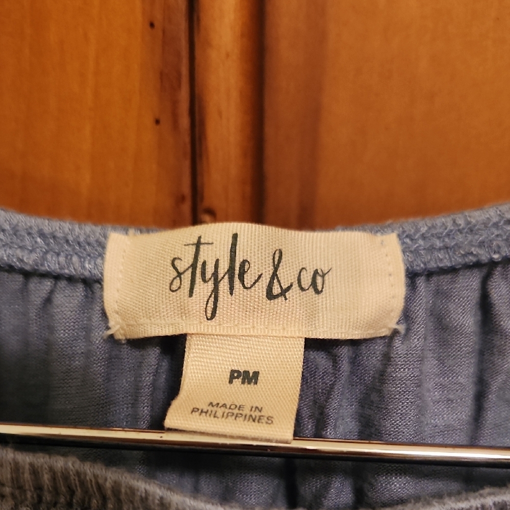 Style & Co. Light Blue Ruffle Blouse - Picture 2 of 6